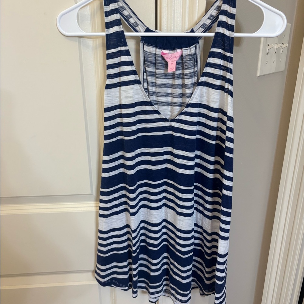 Lilly Pulitzer Navy and White Striped Racerback Tank